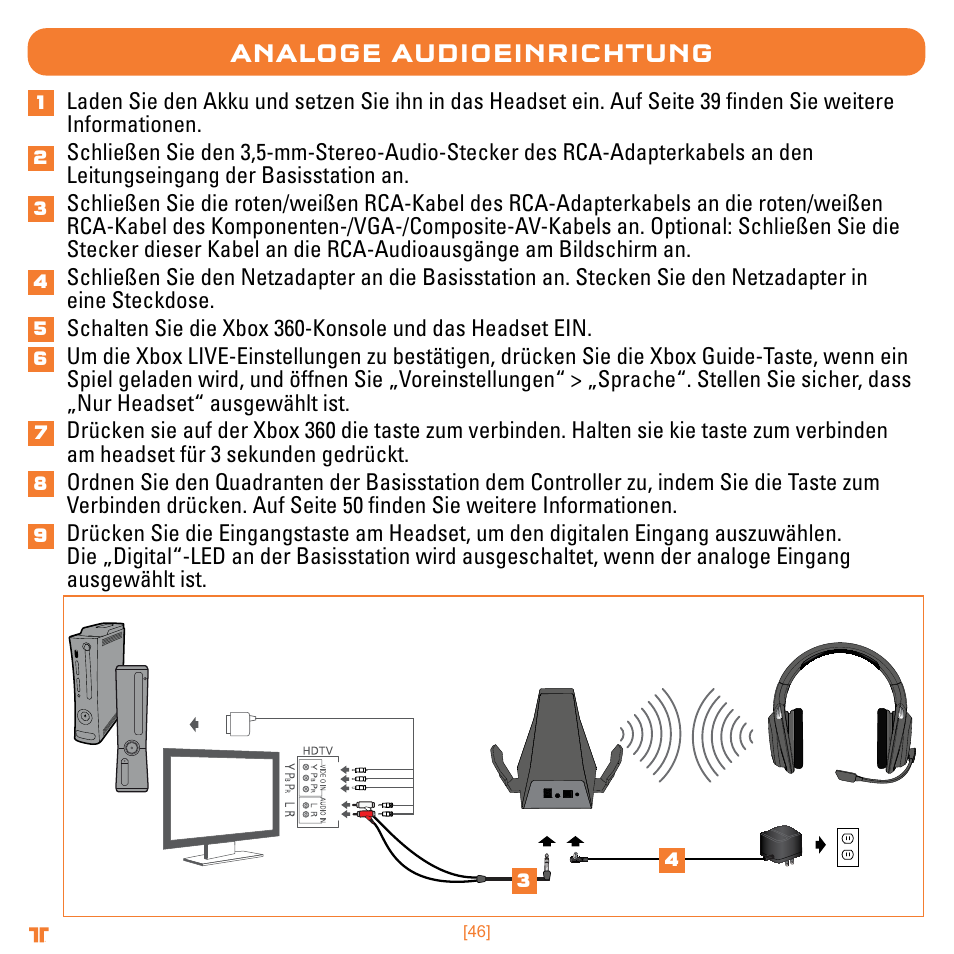 Analoge audioeinrichtung | Mad Catz TRITTON Warhead 7.1 Wireless Surround Headset  User Manual | Page 46 / 132
