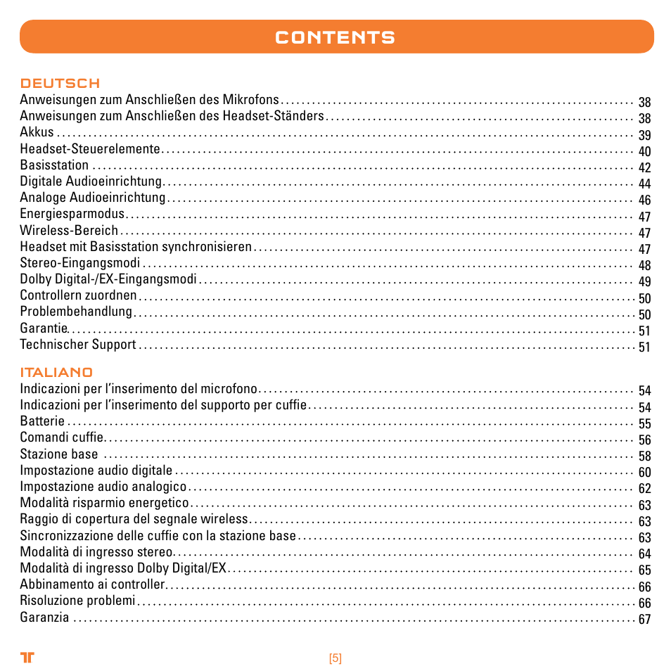 Mad Catz TRITTON Warhead 7.1 Wireless Surround Headset  User Manual | Page 5 / 132