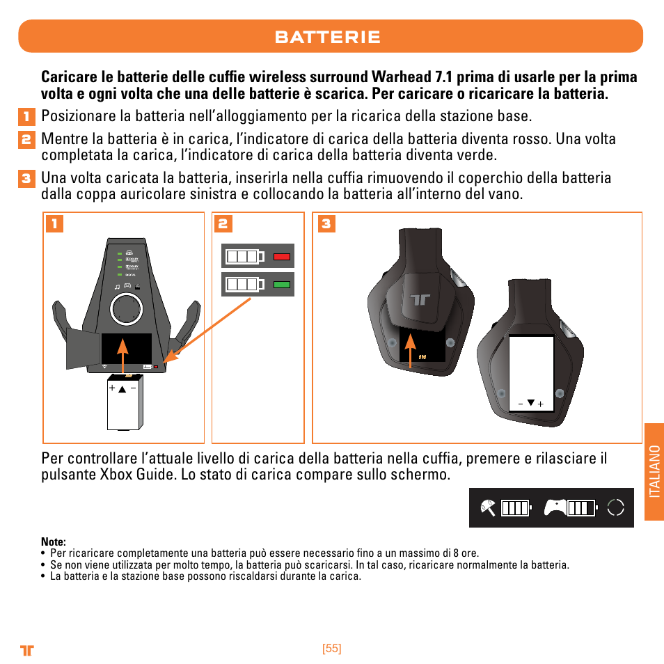 Batterie | Mad Catz TRITTON Warhead 7.1 Wireless Surround Headset  User Manual | Page 55 / 132