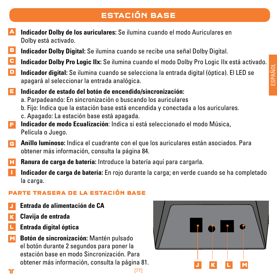 Estación base | Mad Catz TRITTON Warhead 7.1 Wireless Surround Headset  User Manual | Page 77 / 132