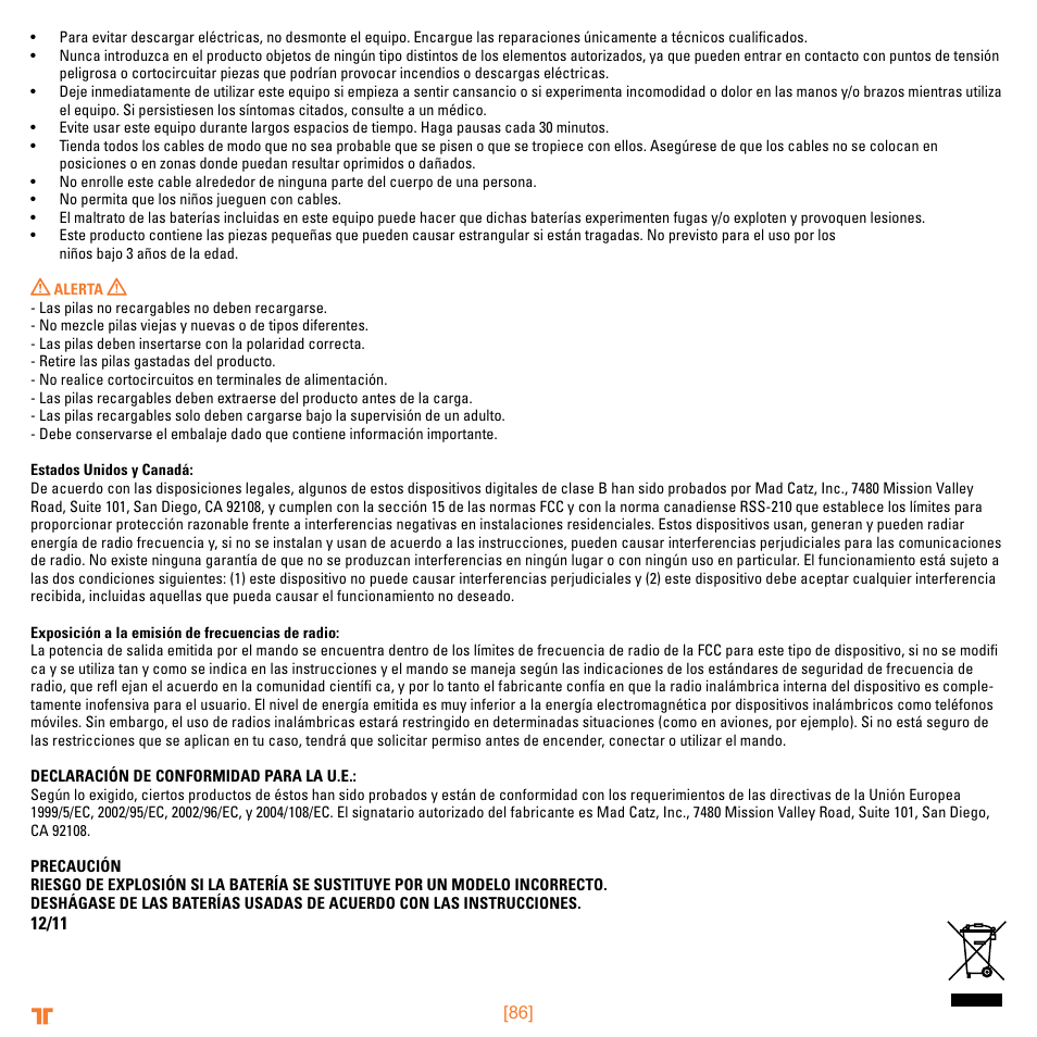 Mad Catz TRITTON Warhead 7.1 Wireless Surround Headset  User Manual | Page 86 / 132