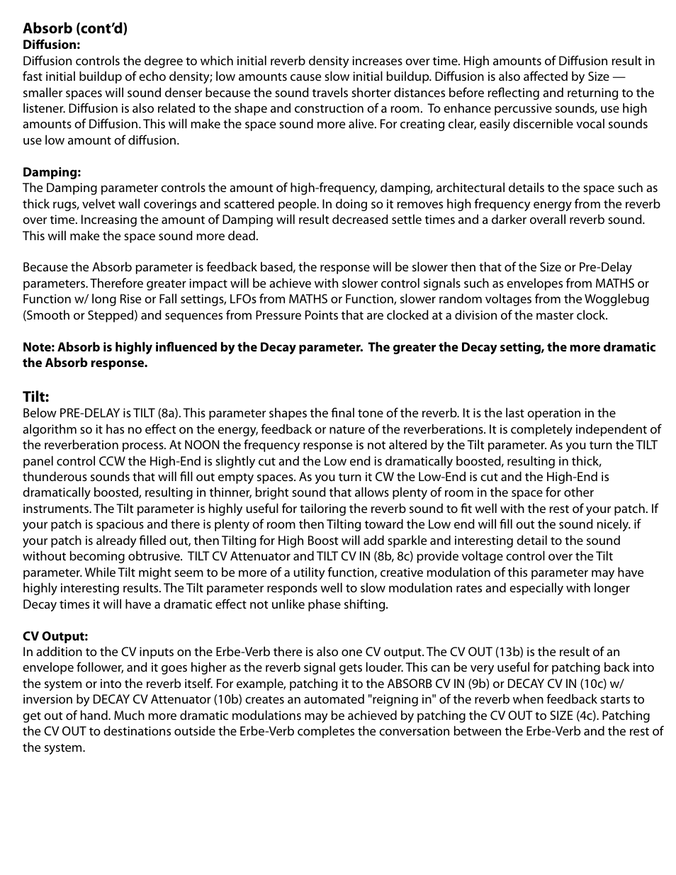Make Noise Erbe Verb User Manual | Page 10 / 12