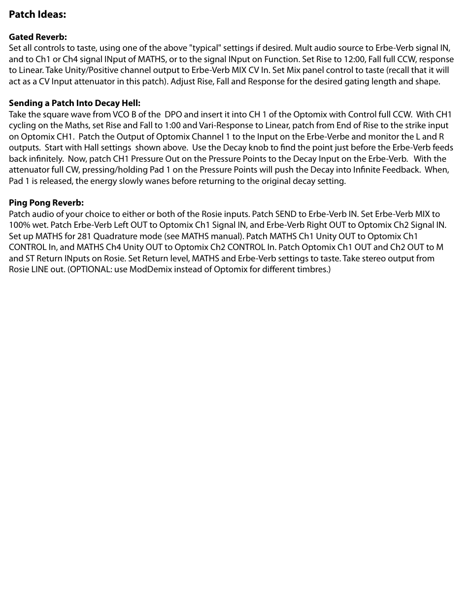 Make Noise Erbe Verb User Manual | Page 12 / 12