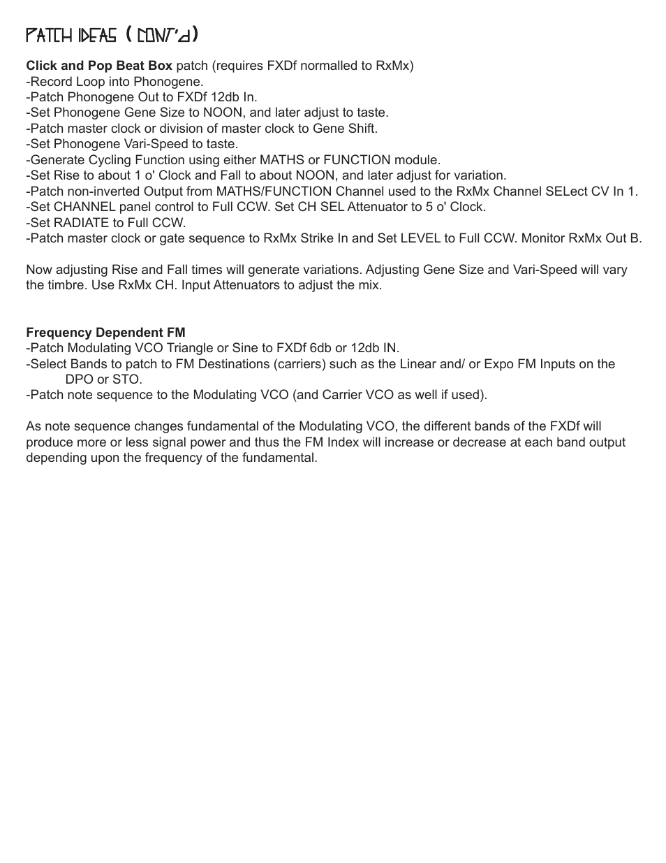 Make Noise FXDf User Manual | Page 9 / 9