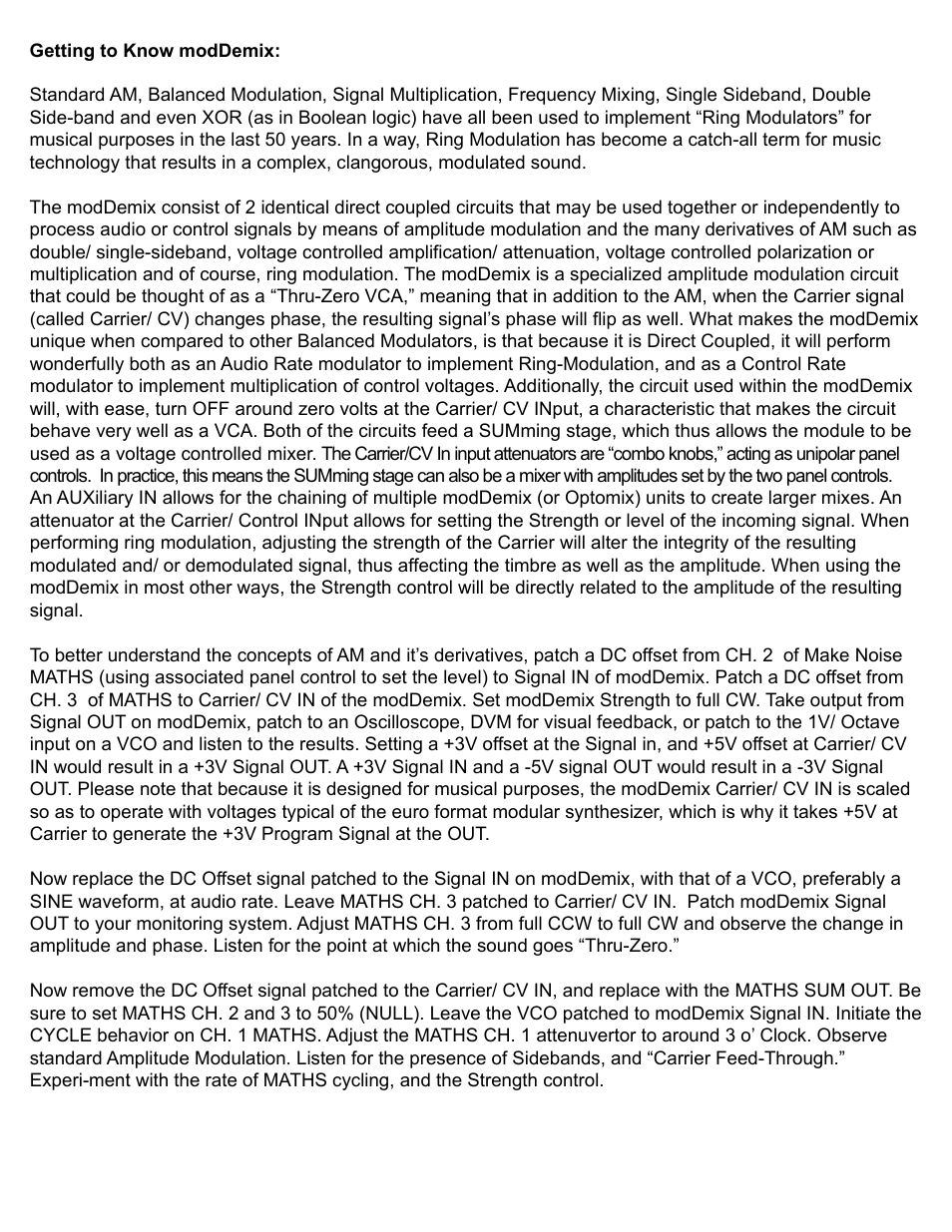 Make Noise modDemix User Manual | Page 5 / 8