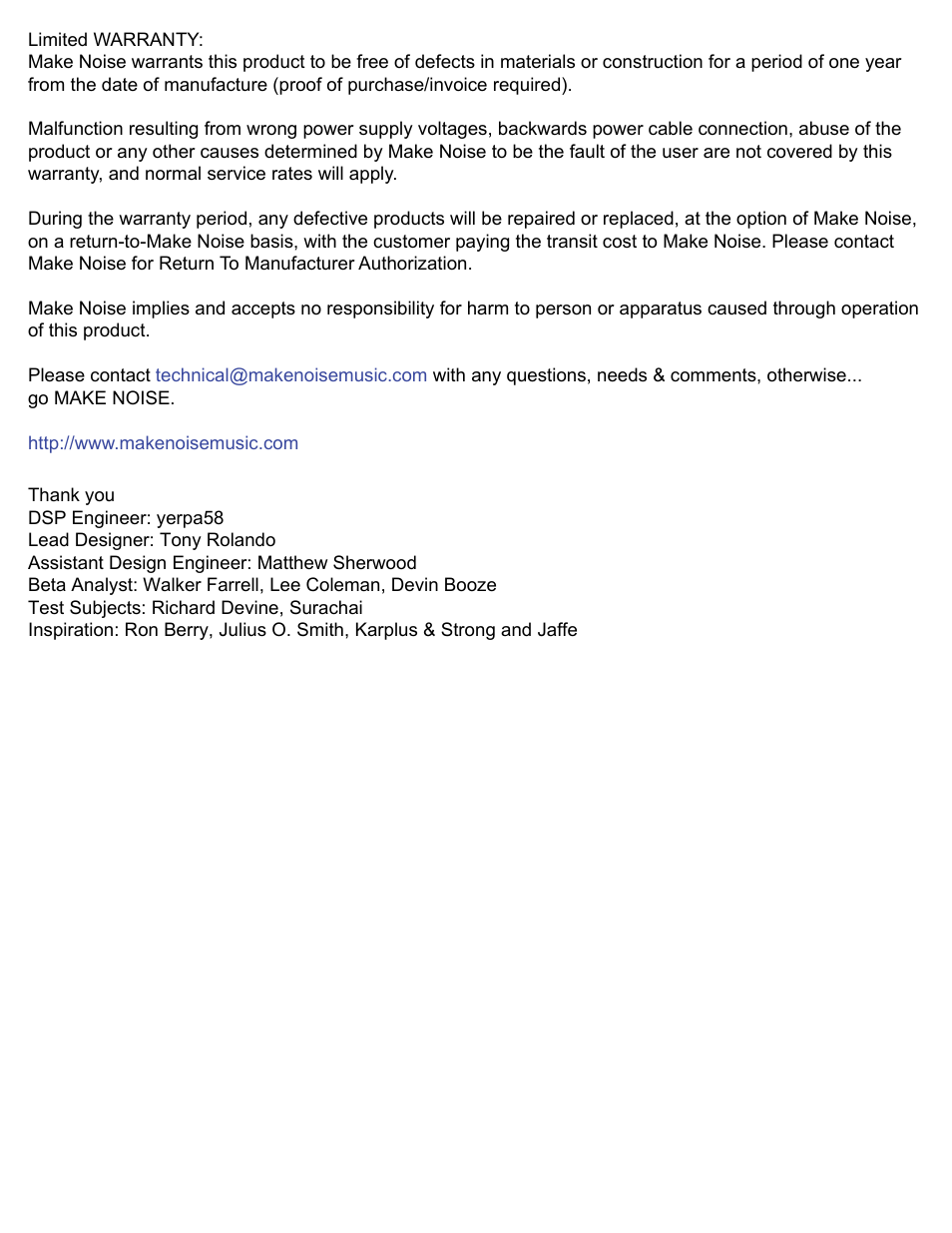 Make Noise Mysteron User Manual | Page 2 / 9