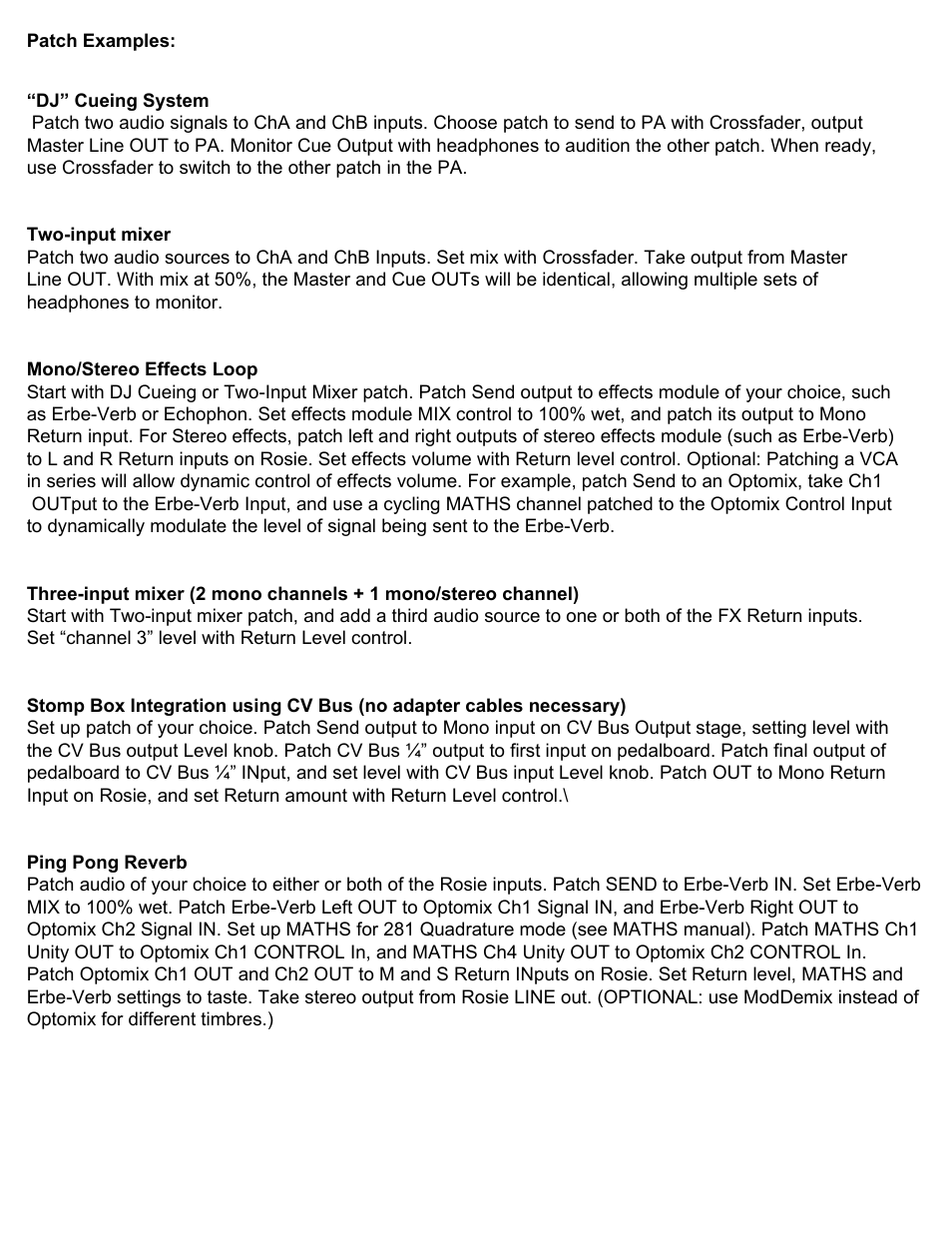 Make Noise Rosie User Manual | Page 8 / 8