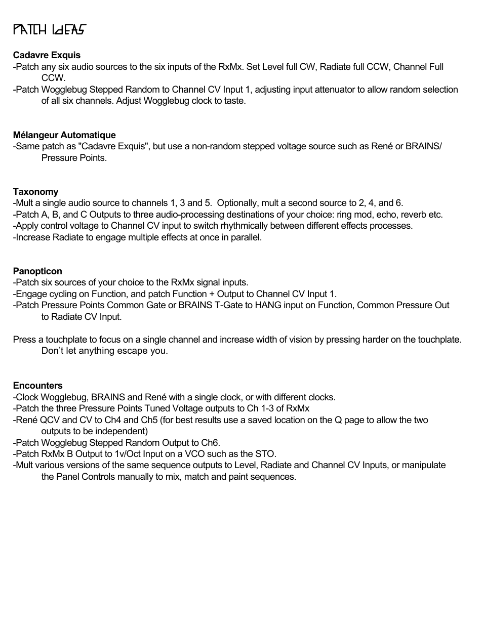 Make Noise RxMx User Manual | Page 11 / 12