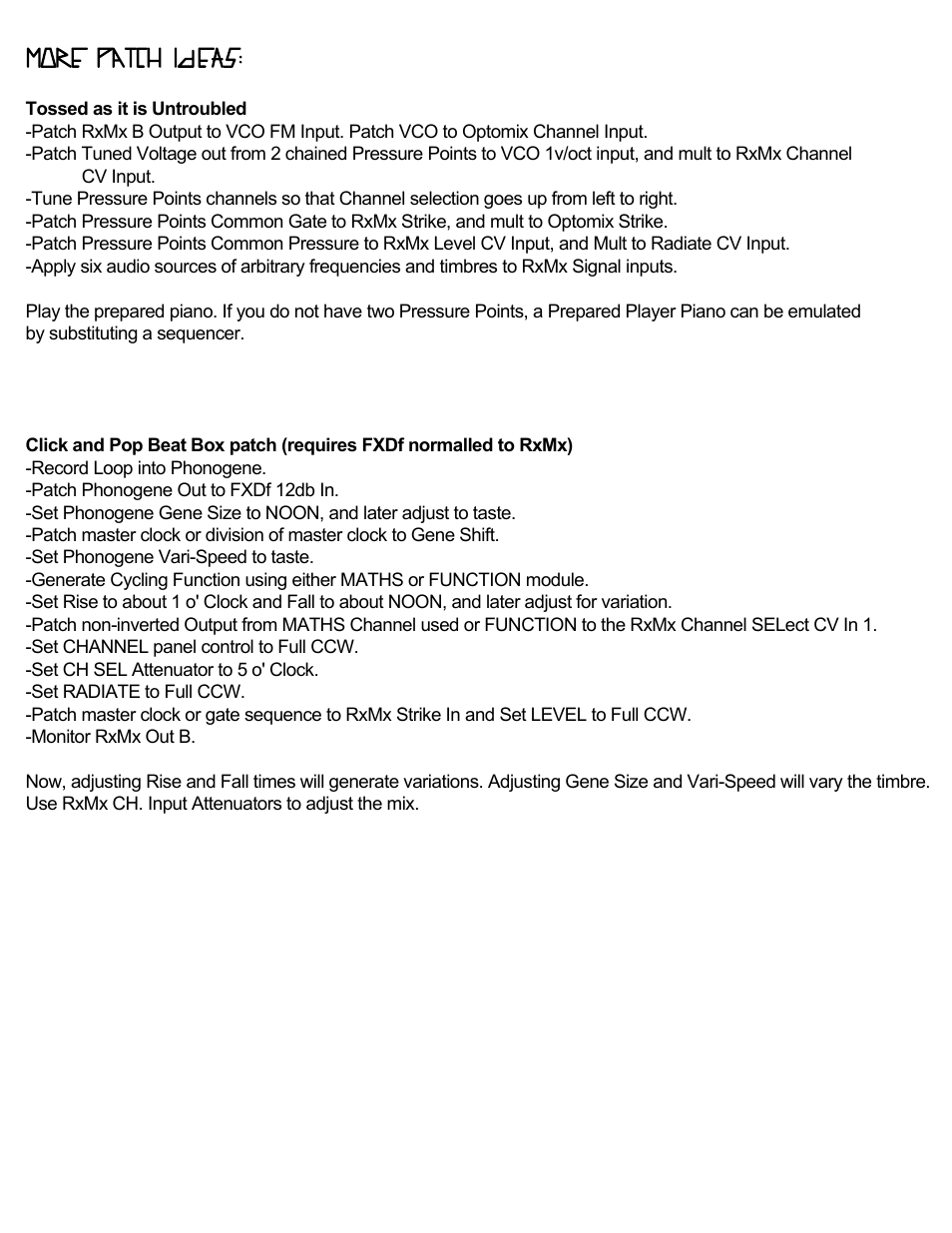 Make Noise RxMx User Manual | Page 12 / 12