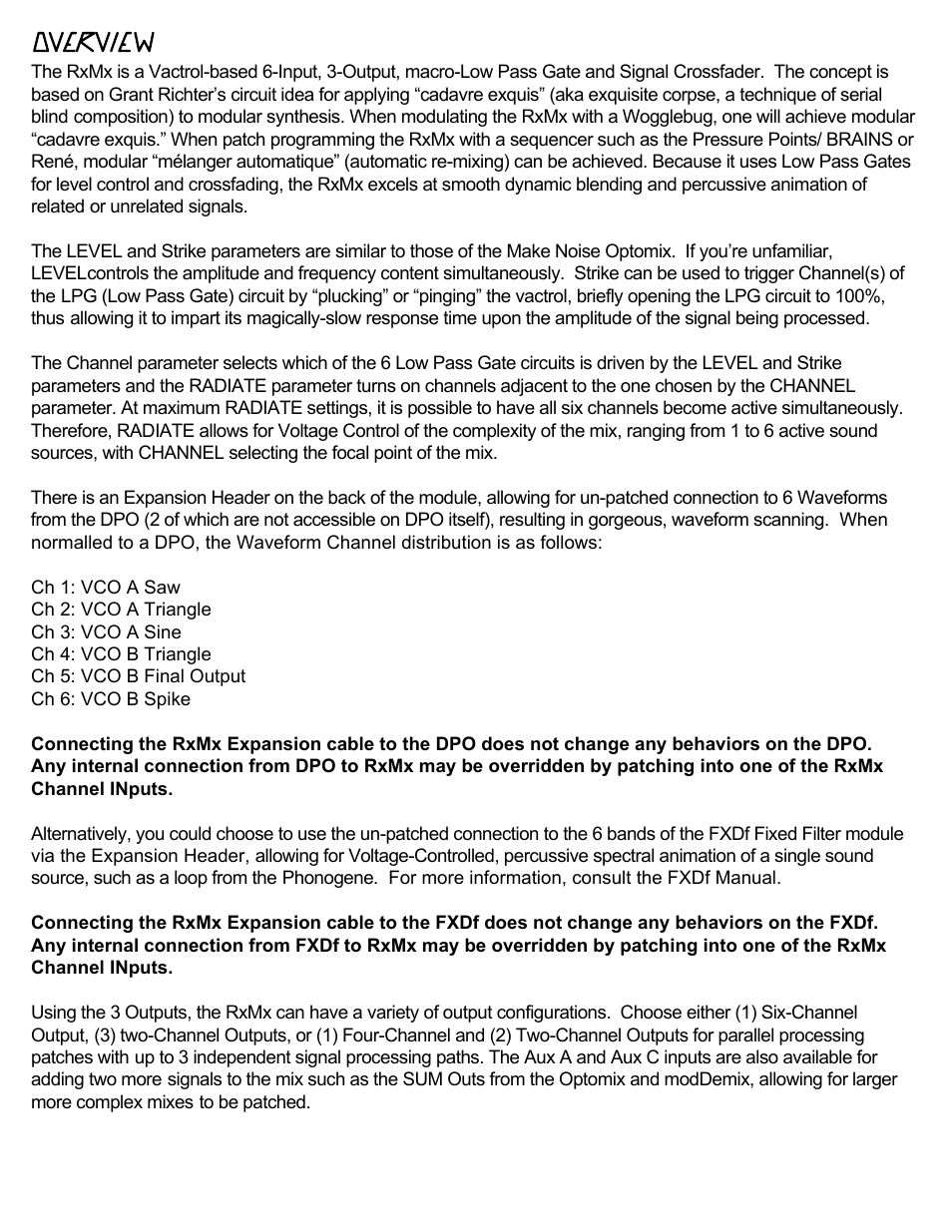 Make Noise RxMx User Manual | Page 5 / 12