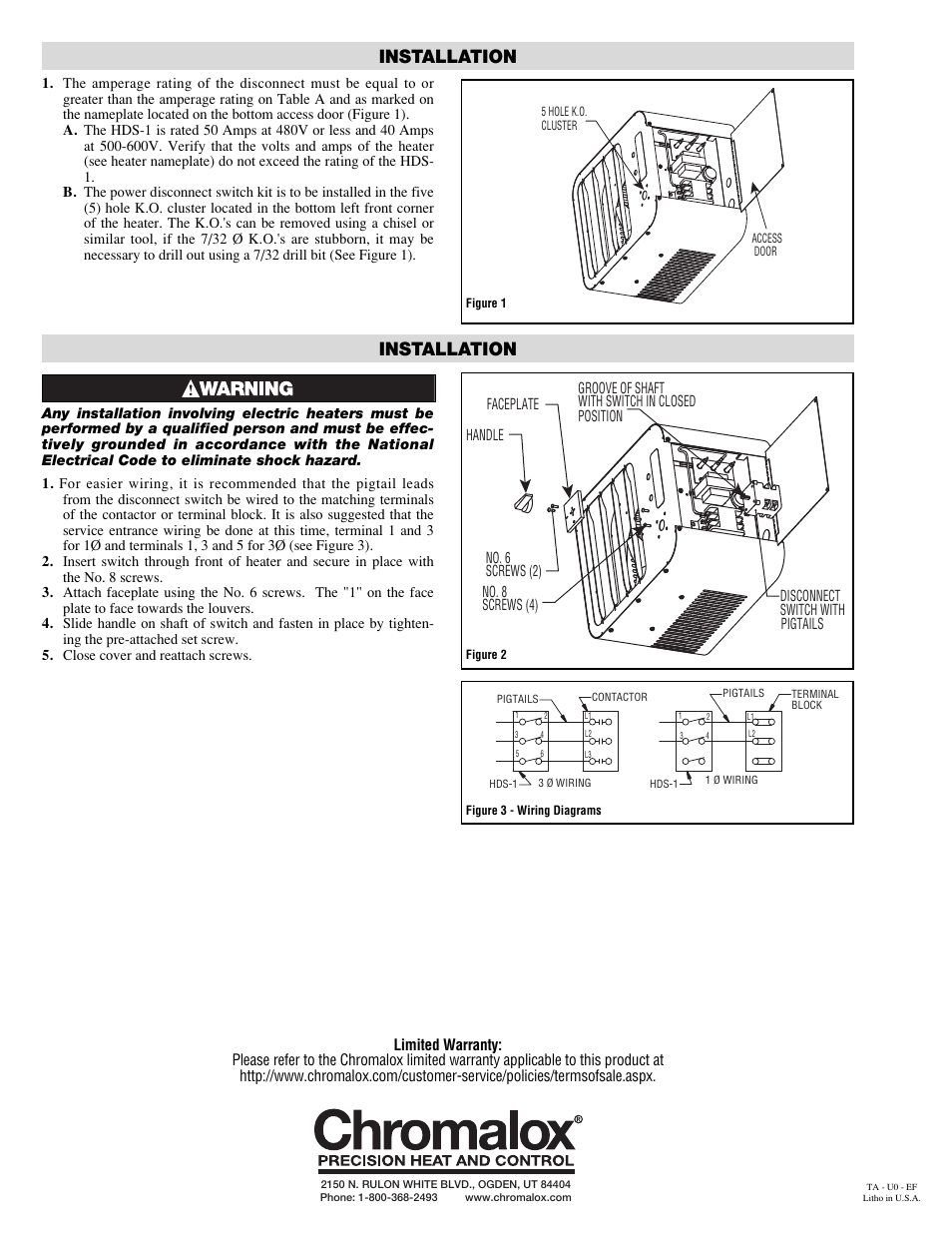 Installation | Chromalox PF207 User Manual | Page 2 / 2