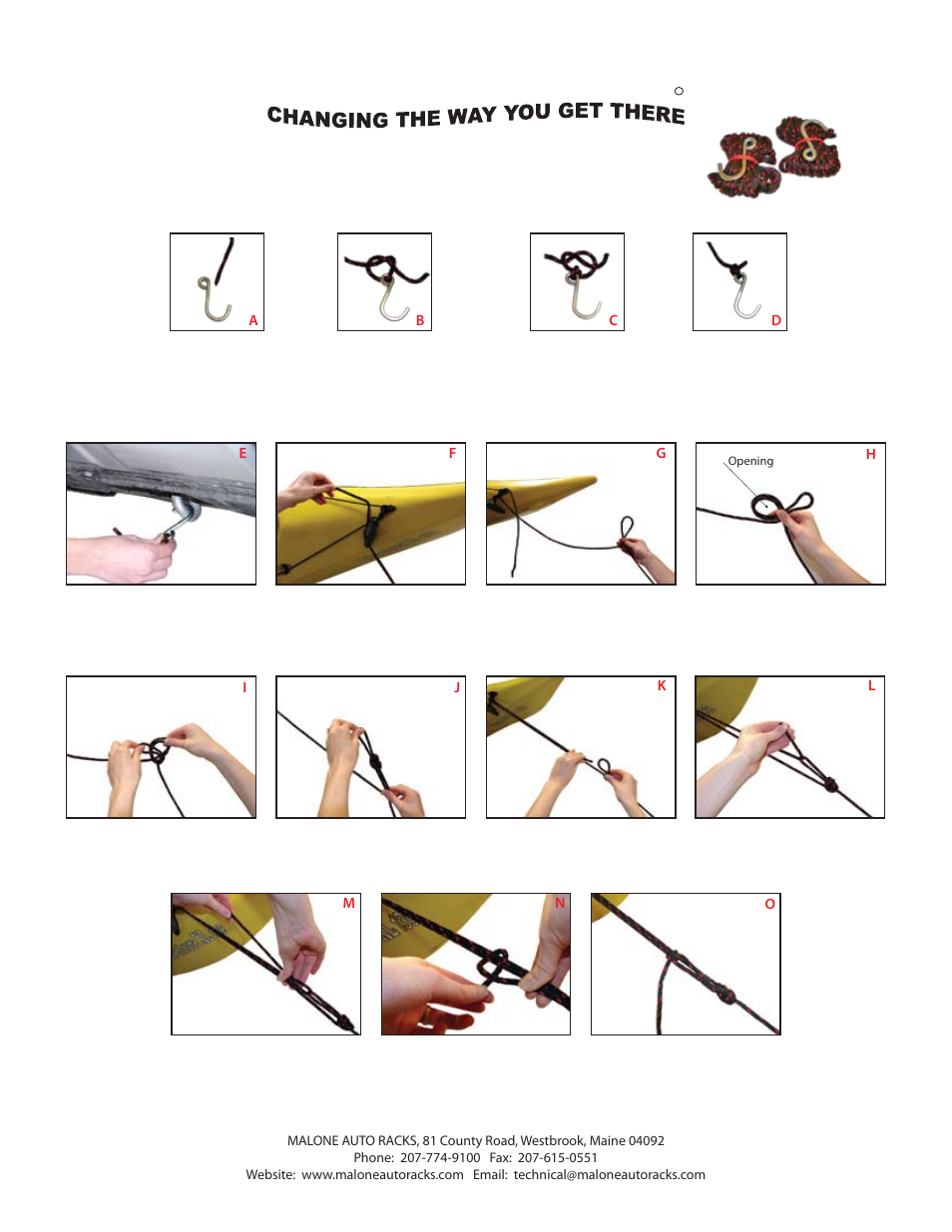 Mpg370 bow & stern lines (master), Malone, Mpg370 bow & stern line kit | Attach hook to rope (steps a-d) | Malone MPG152 User Manual | Page 4 / 5