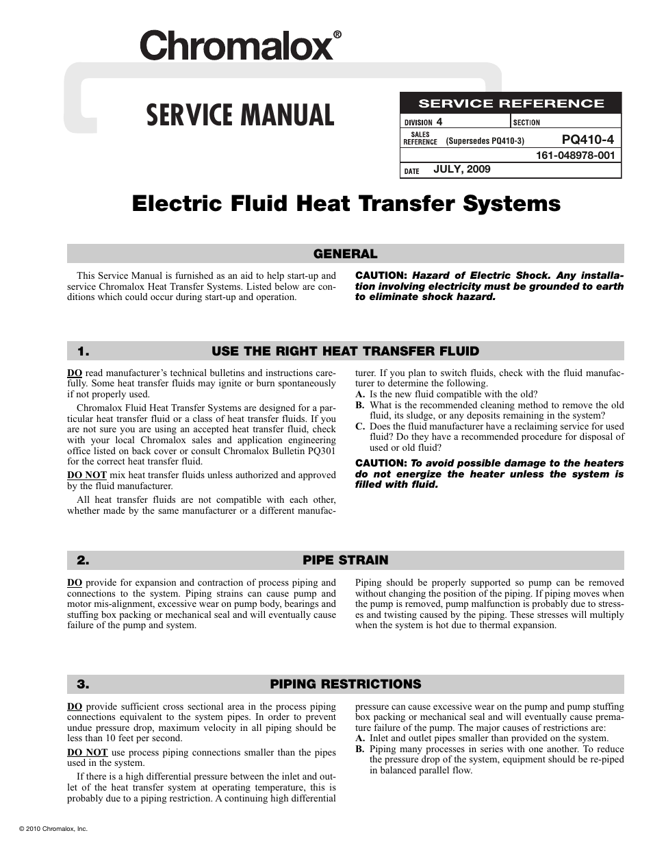 Chromalox PQ410-4 User Manual | 6 pages