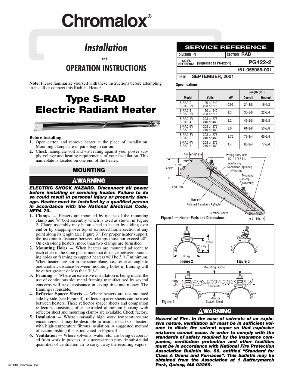 Chromalox S-RAD-2 User Manual | 4 pages
