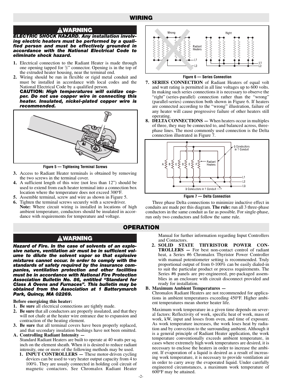 Wiring, Operation | Chromalox S-RAD-2 User Manual | Page 2 / 4