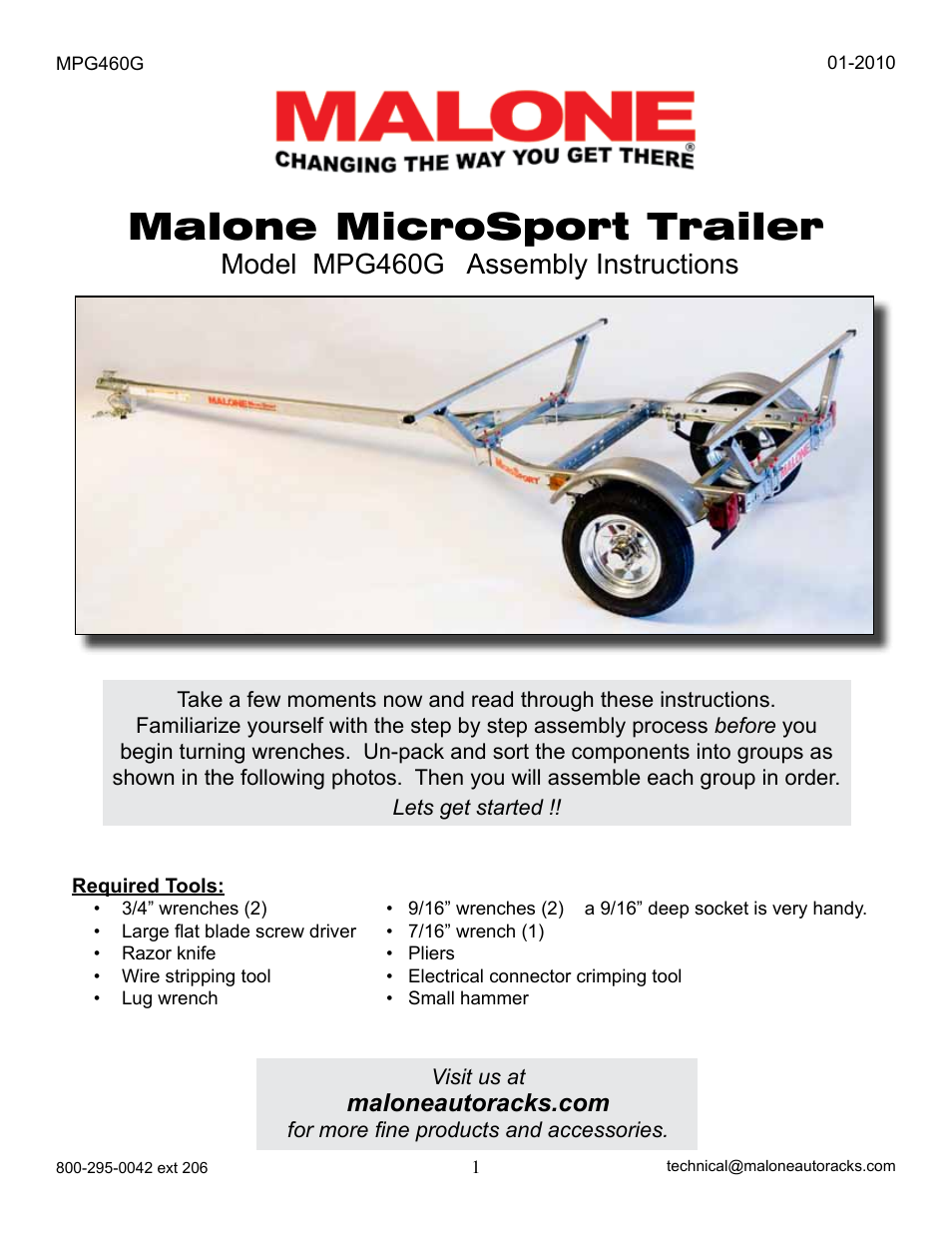 Malone MPG460G 2010 User Manual | 23 pages