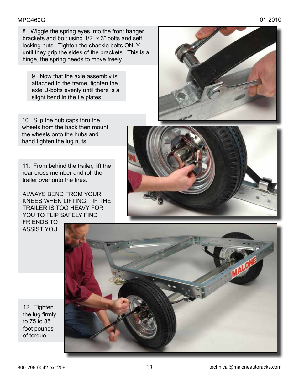 Malone MPG460G 2010 User Manual | Page 13 / 23