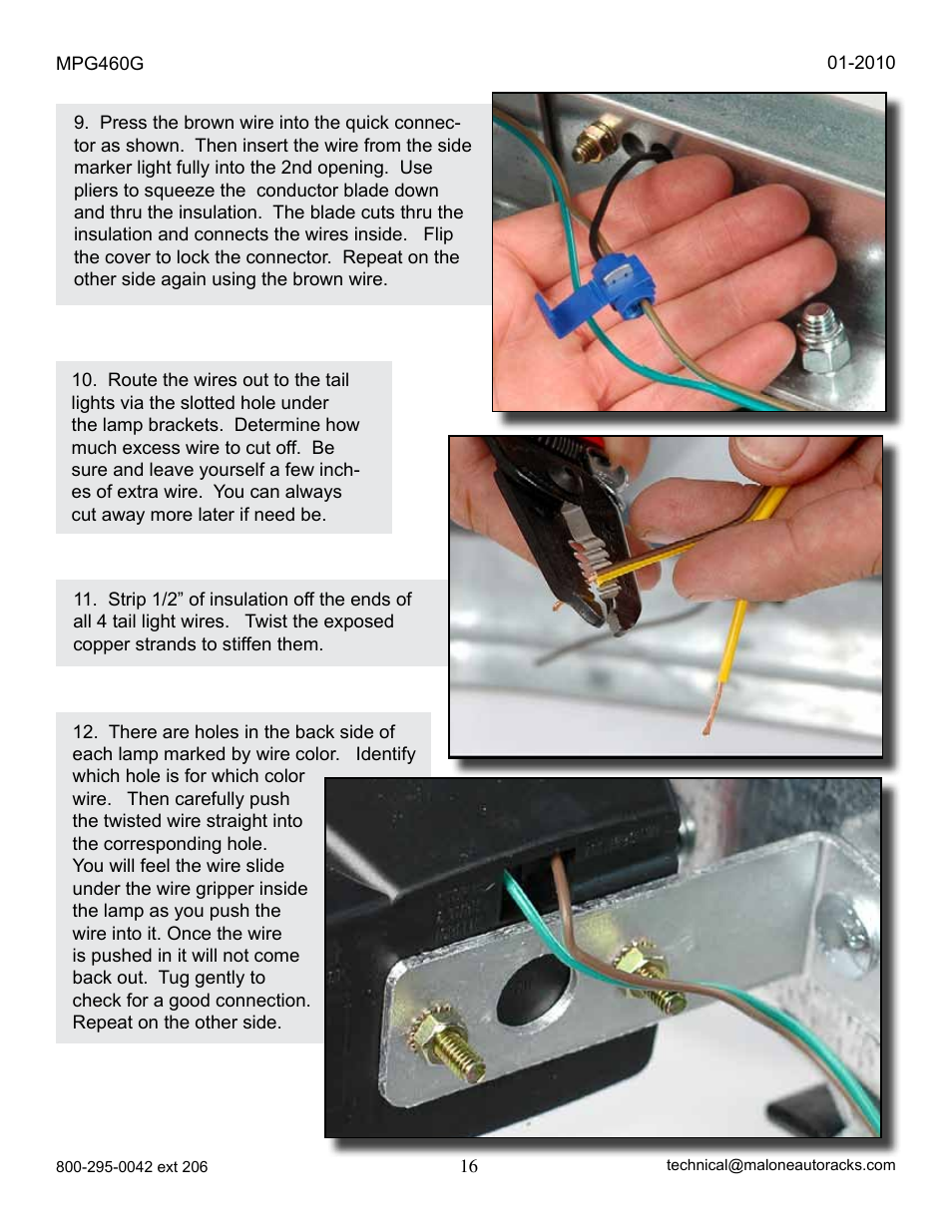 Malone MPG460G 2010 User Manual | Page 16 / 23