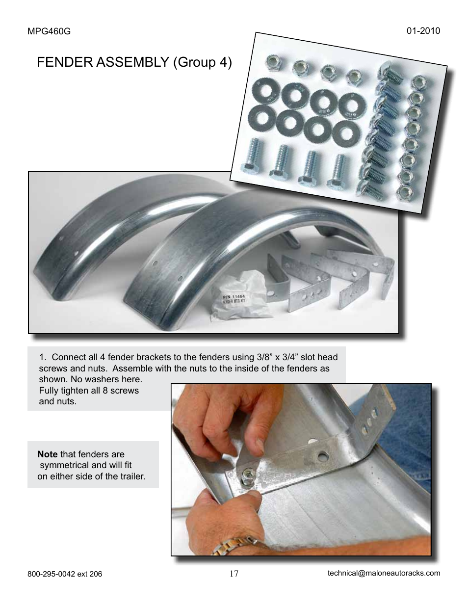 Fender assembly (group 4) | Malone MPG460G 2010 User Manual | Page 17 / 23
