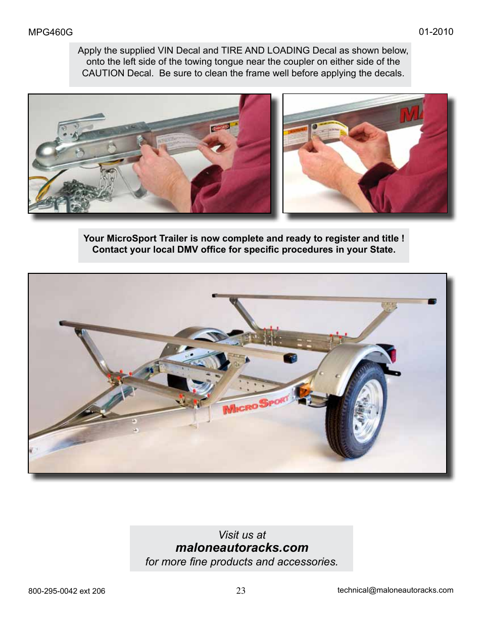 Malone MPG460G 2010 User Manual | Page 23 / 23