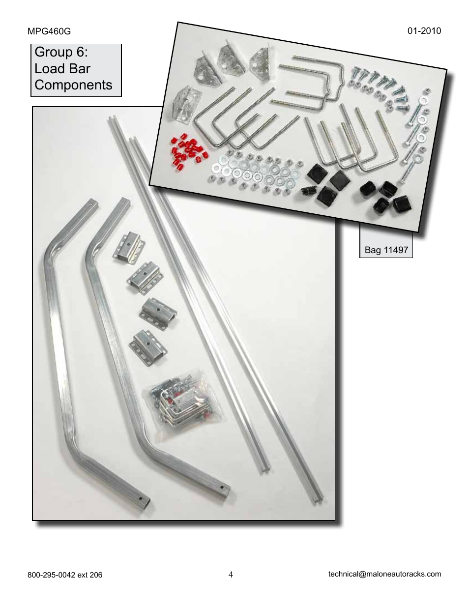 Group 6: load bar components | Malone MPG460G 2010 User Manual | Page 4 / 23