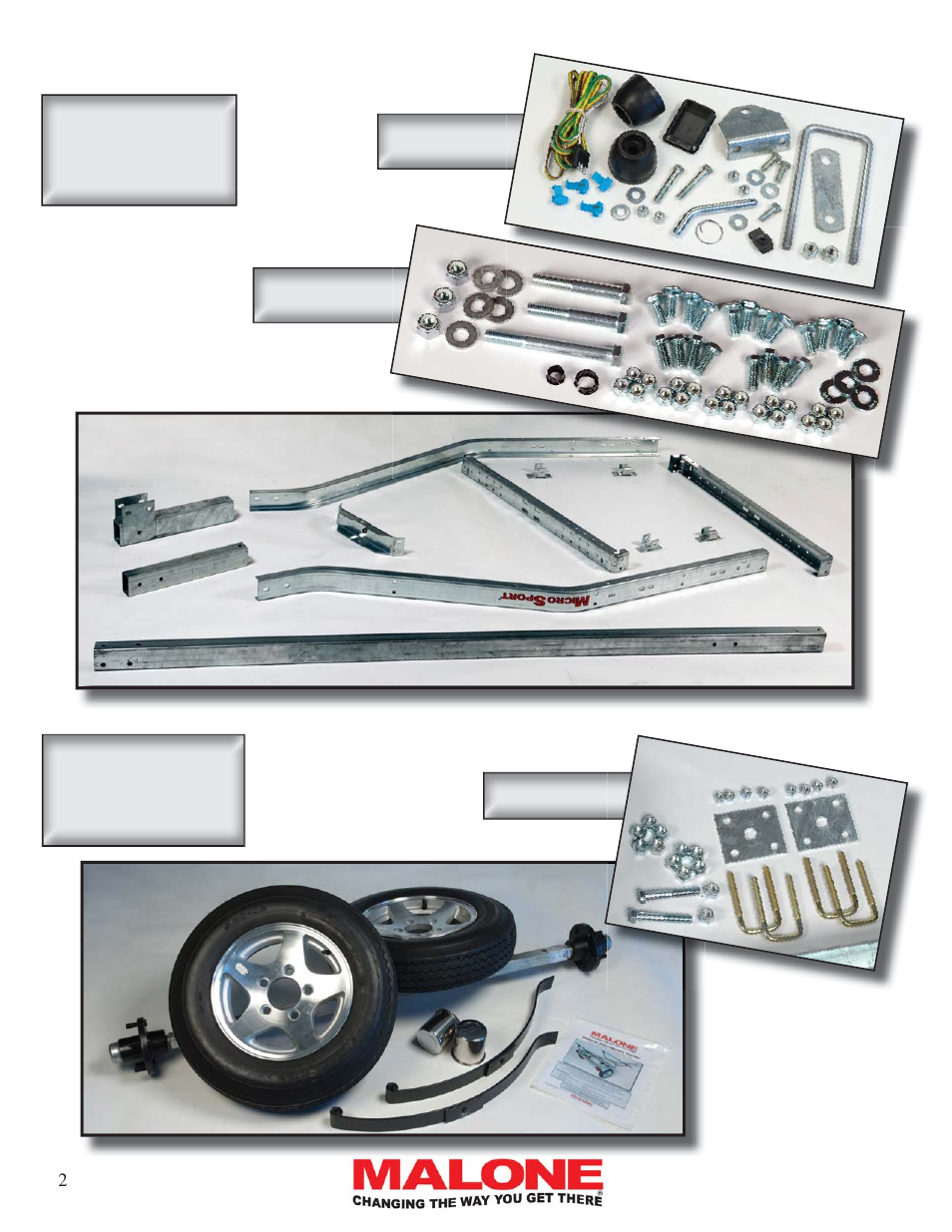 Group 1: frame components, Group 2: axle / spring components | Malone MPG460XT User Manual | Page 2 / 24