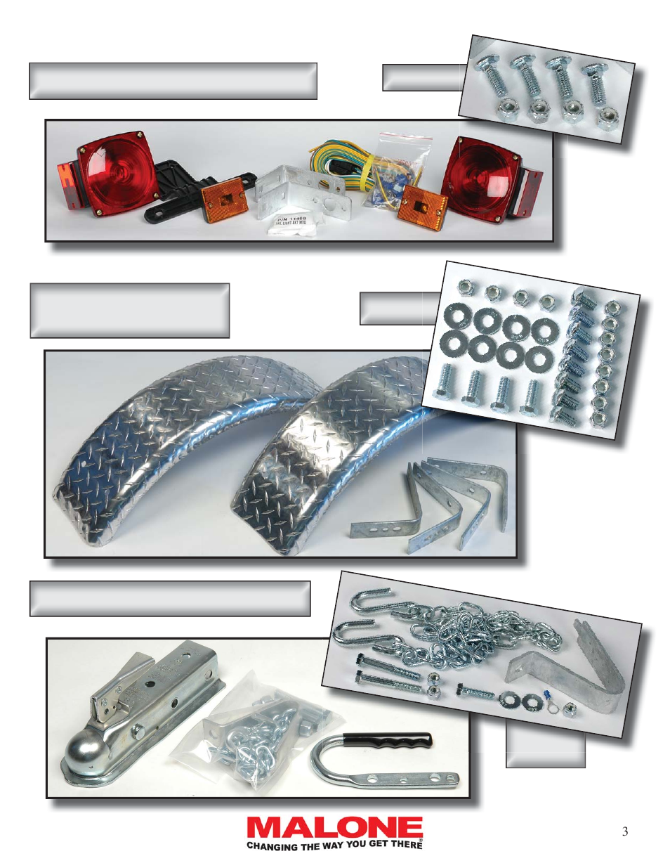 Group 4: fender components, Group 3: lighting components, Group 5: coupler components | Malone MPG460XT User Manual | Page 3 / 24