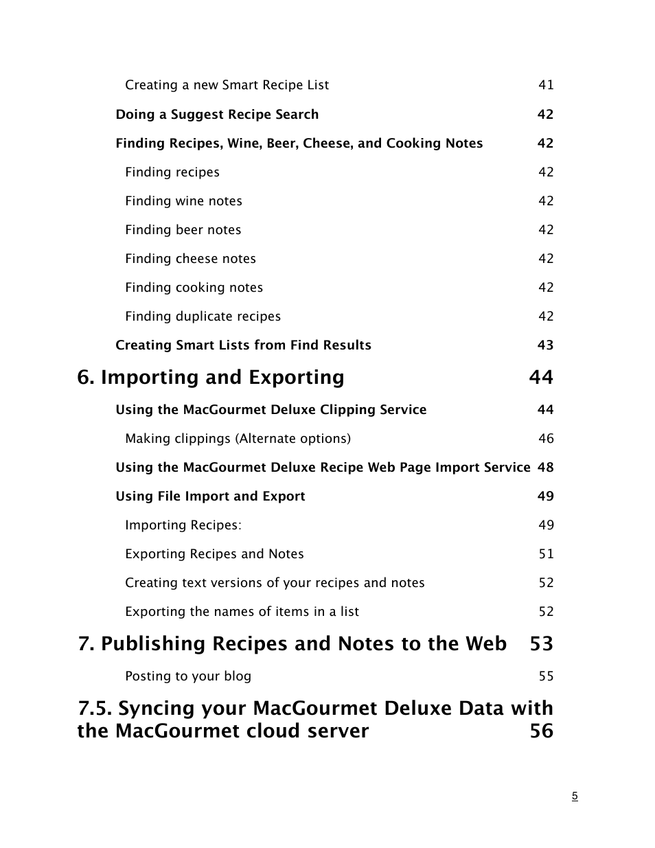 Importing and exporting 44 | Mariner Software MacGourmet Deluxe User Manual | Page 5 / 97