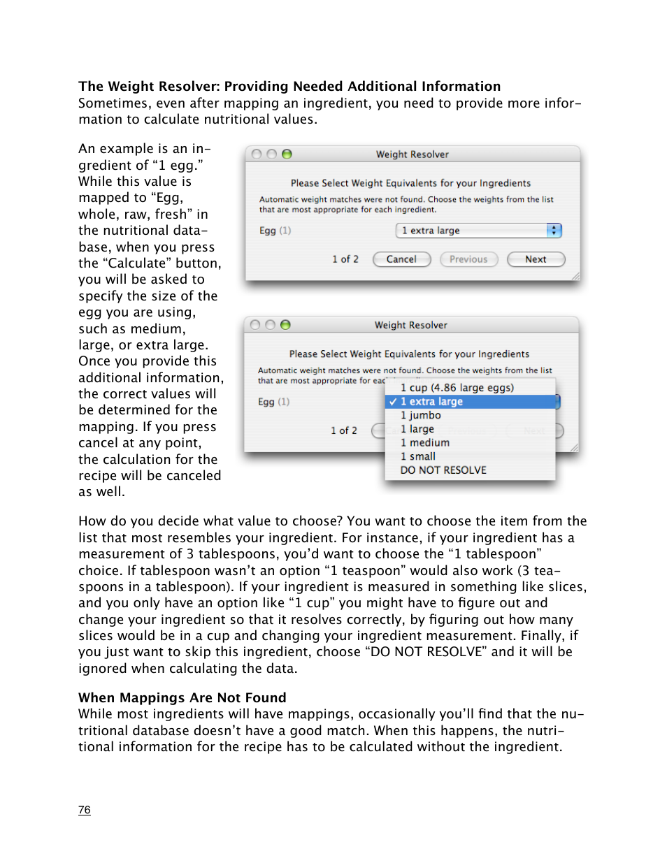 When mappings are not found | Mariner Software MacGourmet Deluxe User Manual | Page 76 / 97