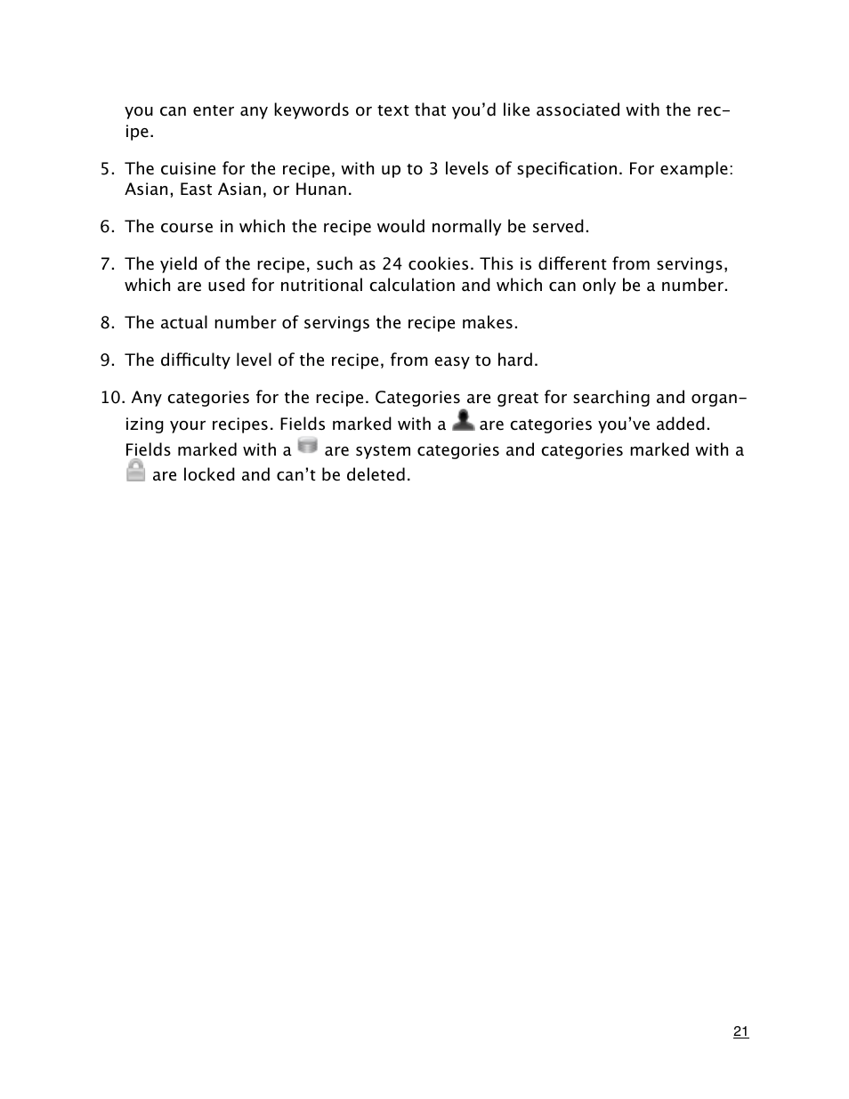 Mariner Software MacGourmet User Manual | Page 21 / 67