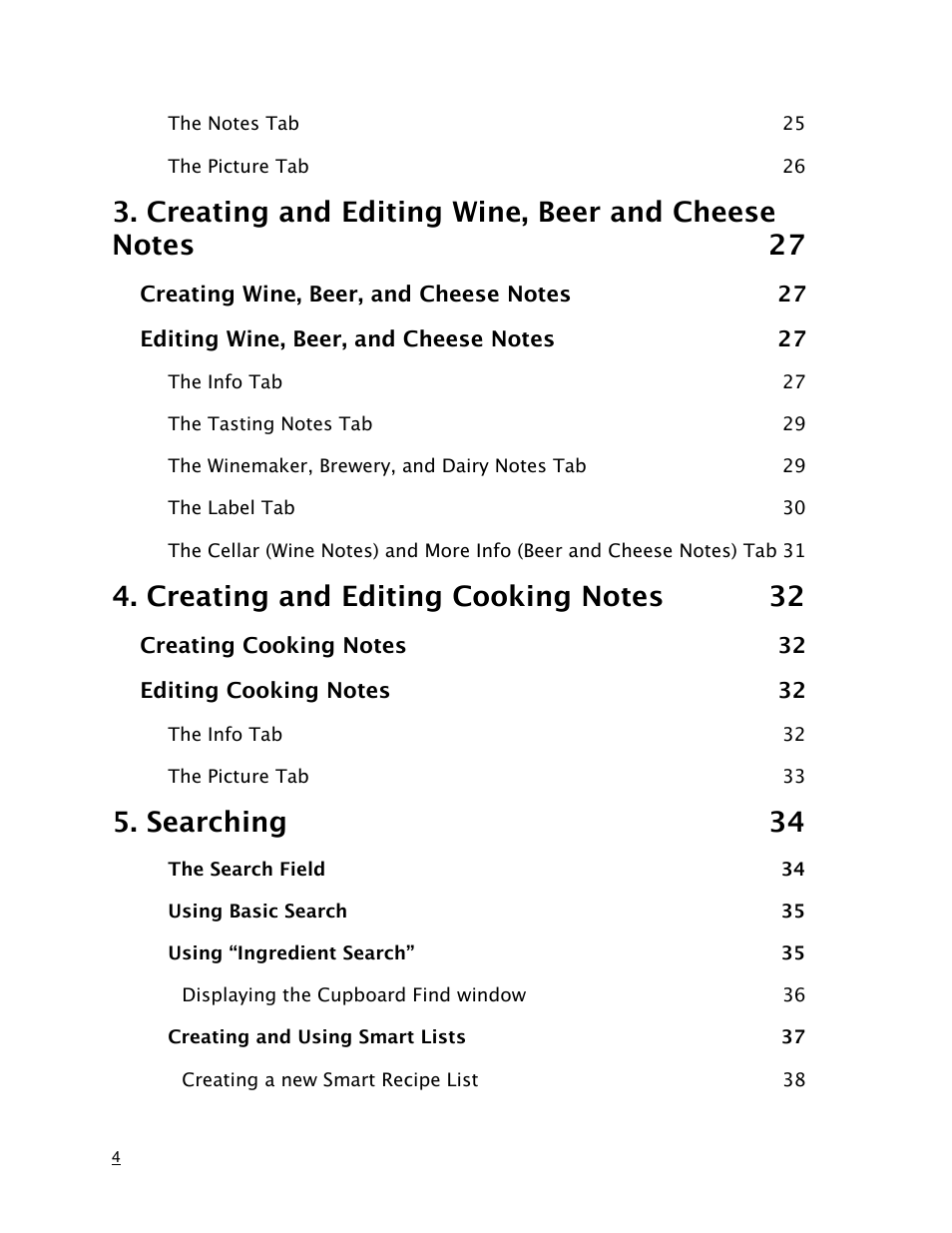 Searching 34 | Mariner Software MacGourmet User Manual | Page 4 / 67