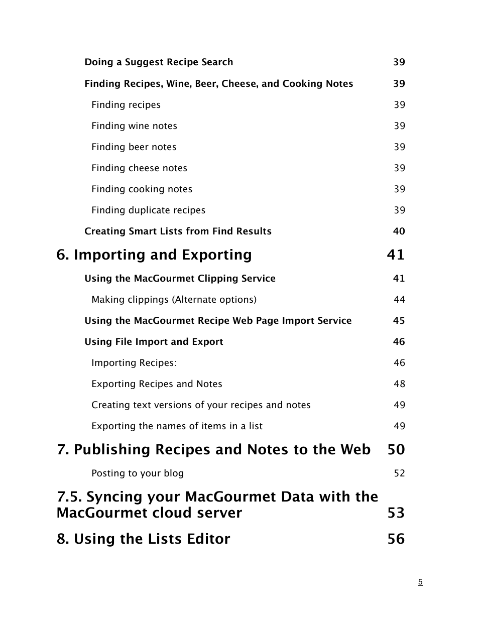 Importing and exporting 41 | Mariner Software MacGourmet User Manual | Page 5 / 67