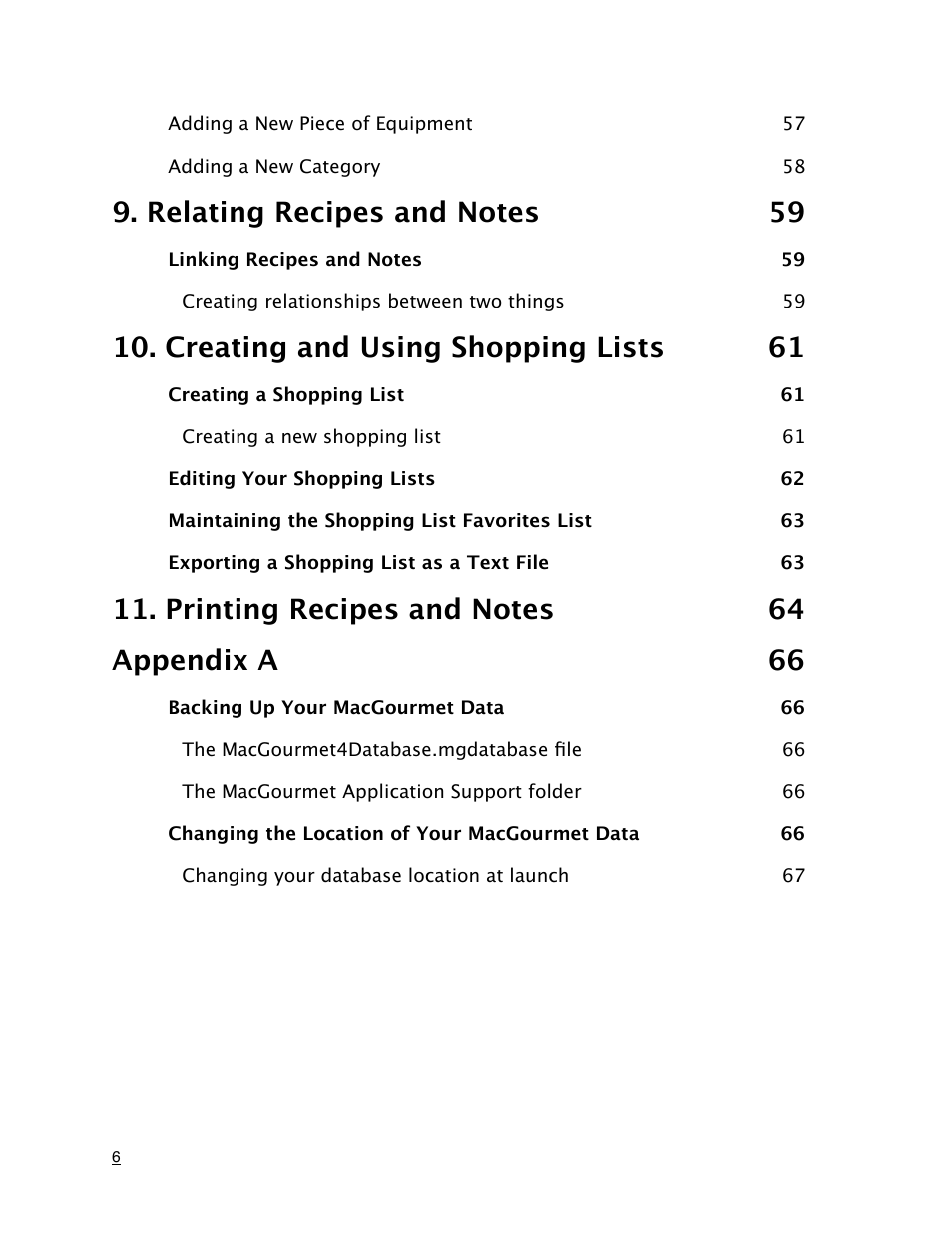 Creating and using shopping lists 61 | Mariner Software MacGourmet User Manual | Page 6 / 67