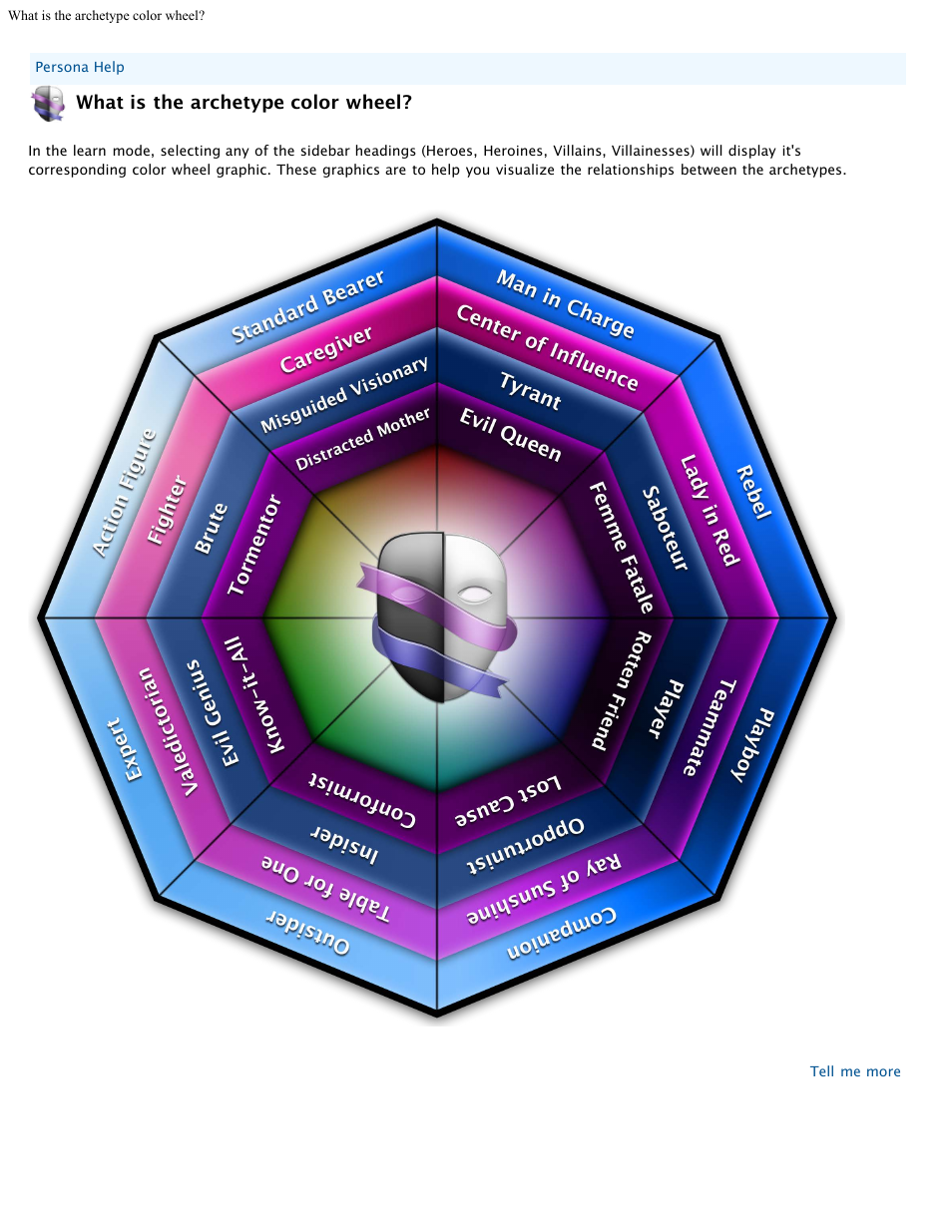 Helptopic7, What is the archetype color wheel | Mariner Software Persona for Mac User Manual | Page 17 / 35