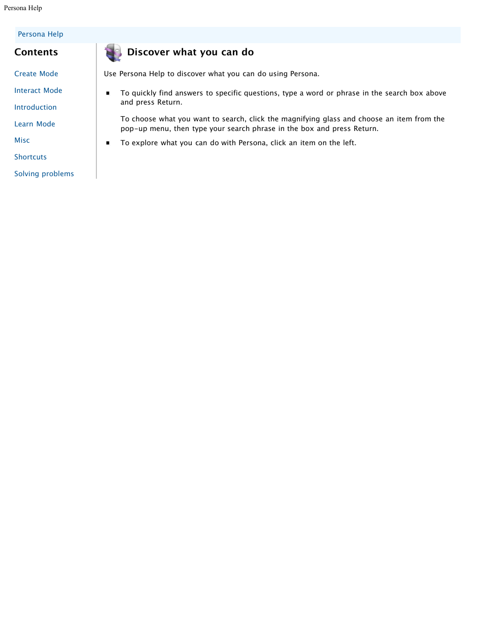 Mariner Software Persona for Mac User Manual | Page 2 / 35