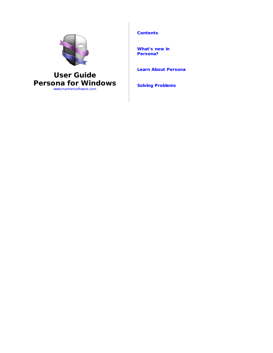 Mariner Software Persona for Windows User Manual | 34 pages