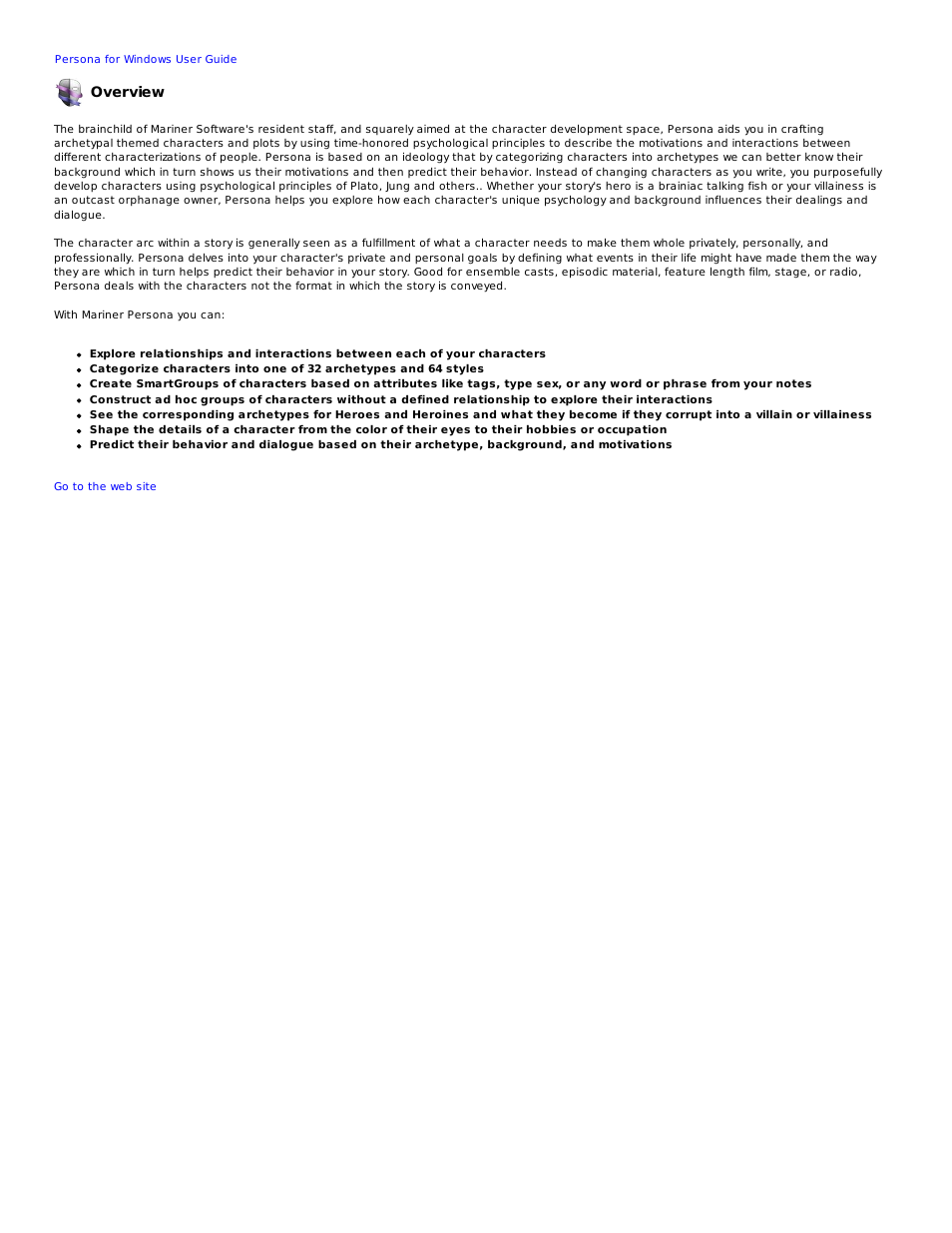 Overview | Mariner Software Persona for Windows User Manual | Page 25 / 34
