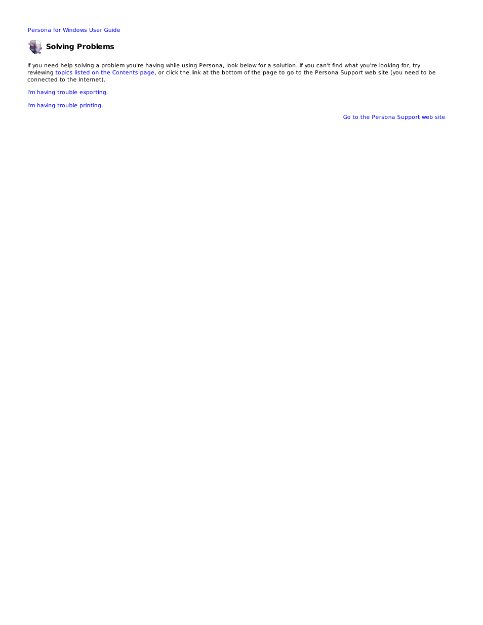 Solving problems | Mariner Software Persona for Windows User Manual | Page 28 / 34