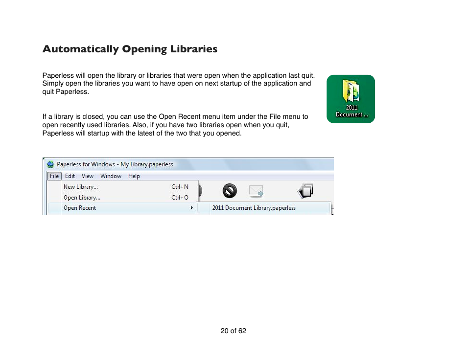 Automatically opening libraries | Mariner Software Narrator for Windows User Manual | Page 20 / 62