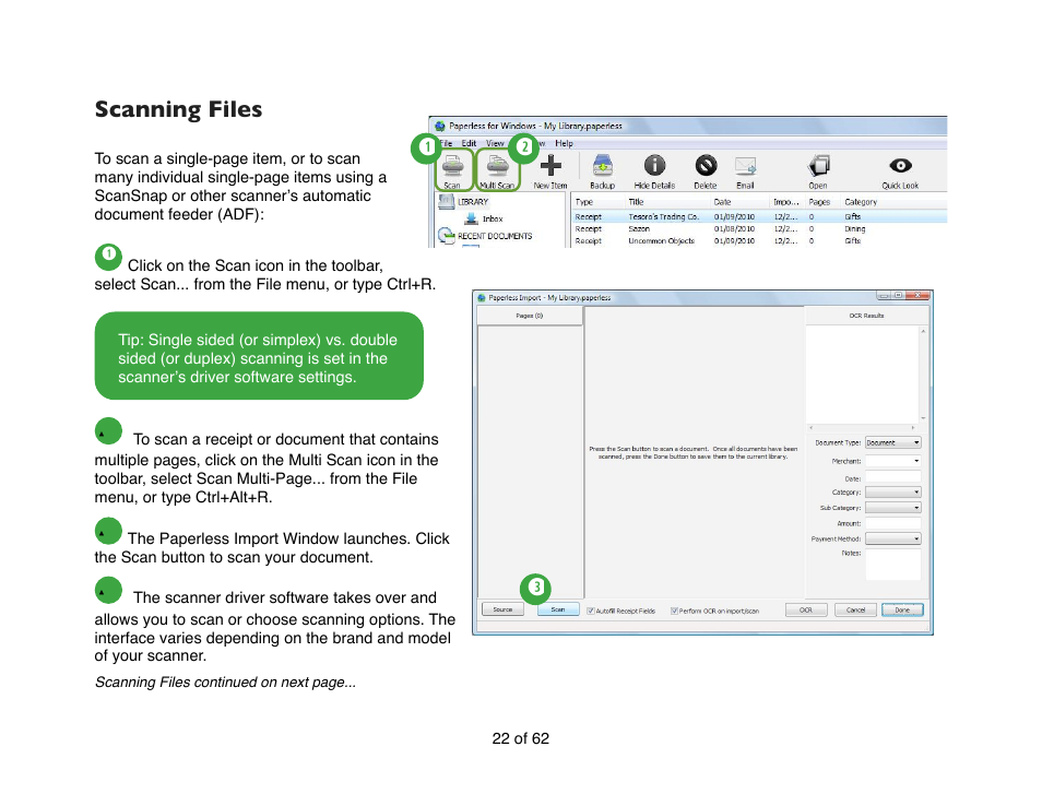Scanning files | Mariner Software Narrator for Windows User Manual | Page 22 / 62
