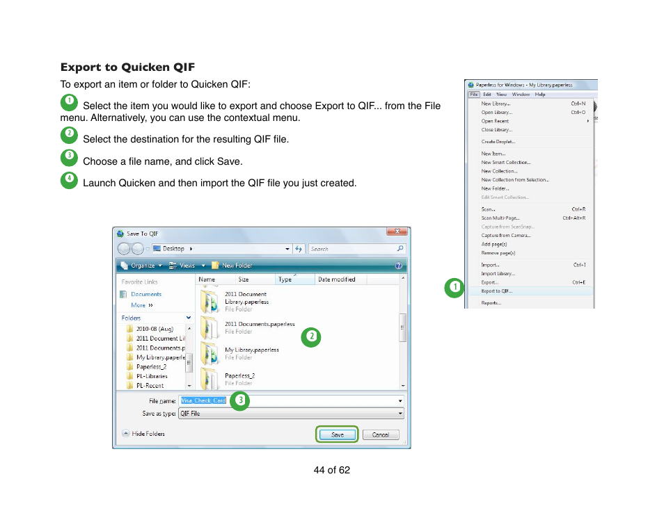 Export to quicken qif | Mariner Software Narrator for Windows User Manual | Page 44 / 62