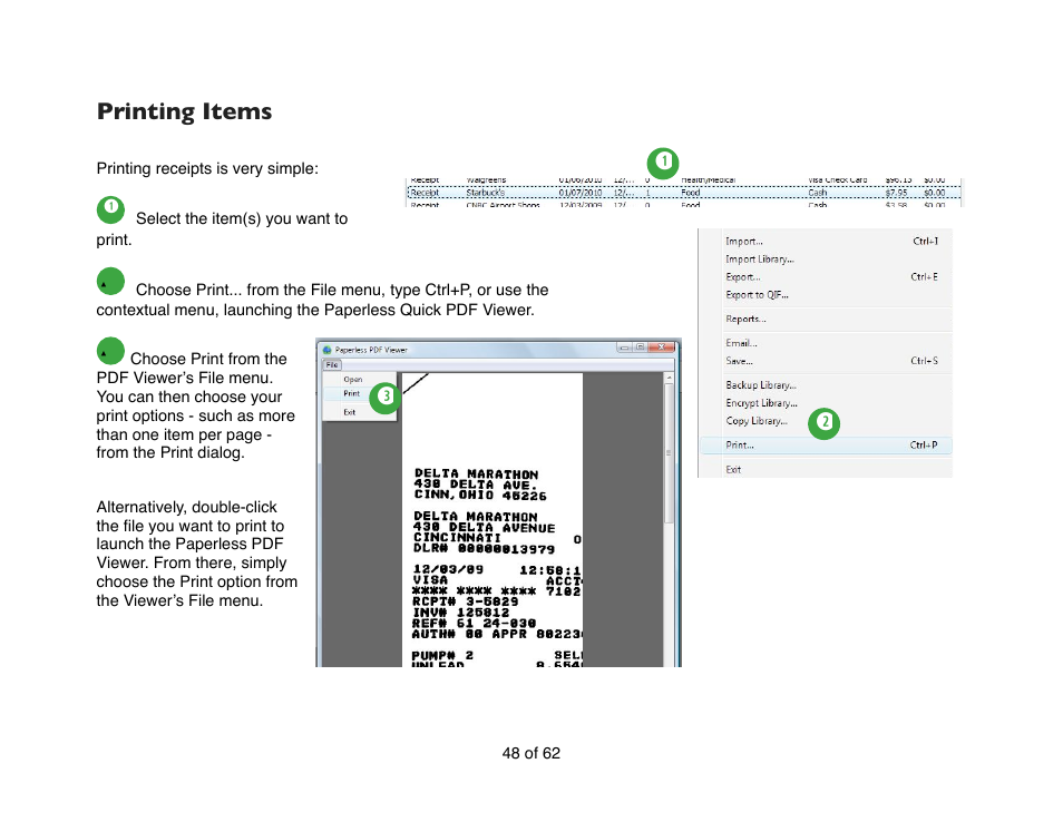 Printing items | Mariner Software Narrator for Windows User Manual | Page 48 / 62