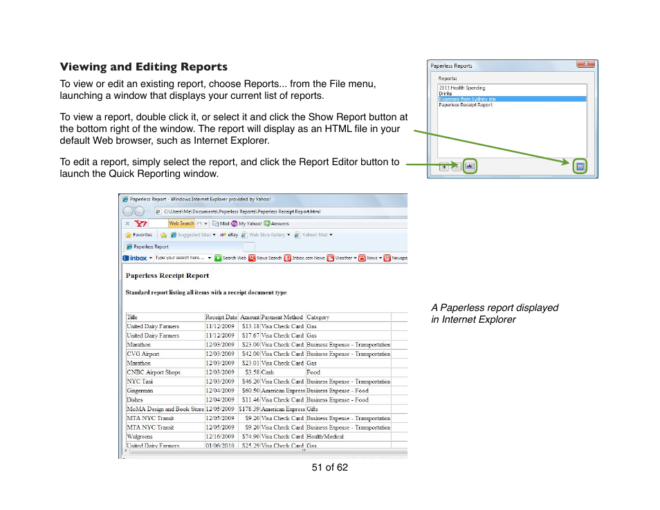 Viewing and editing reports | Mariner Software Narrator for Windows User Manual | Page 51 / 62
