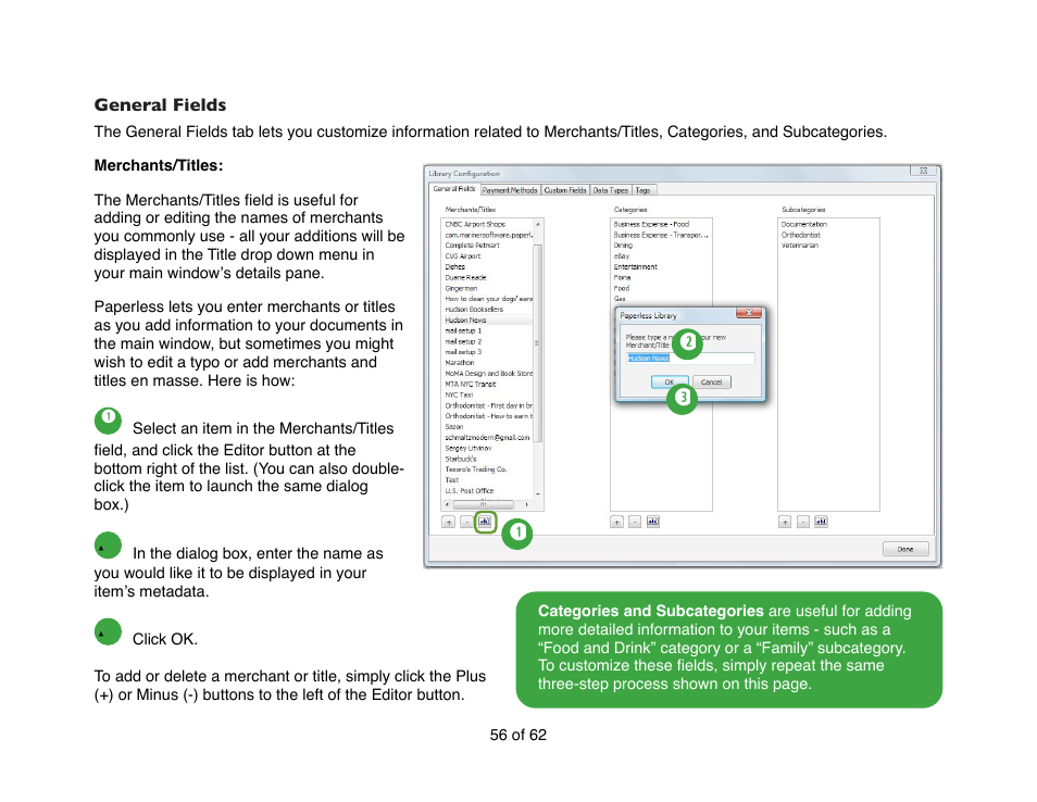 General fields | Mariner Software Narrator for Windows User Manual | Page 56 / 62
