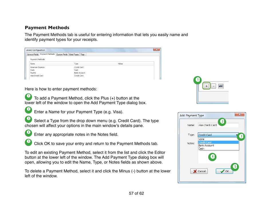Payment methods | Mariner Software Narrator for Windows User Manual | Page 57 / 62