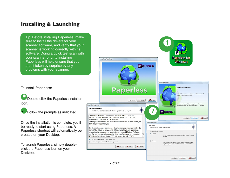 Installing & launching | Mariner Software Narrator for Windows User Manual | Page 7 / 62