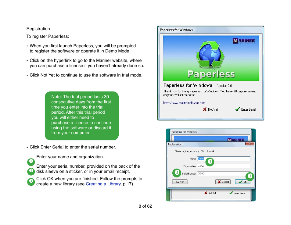 Registration | Mariner Software Narrator for Windows User Manual | Page 8 / 62