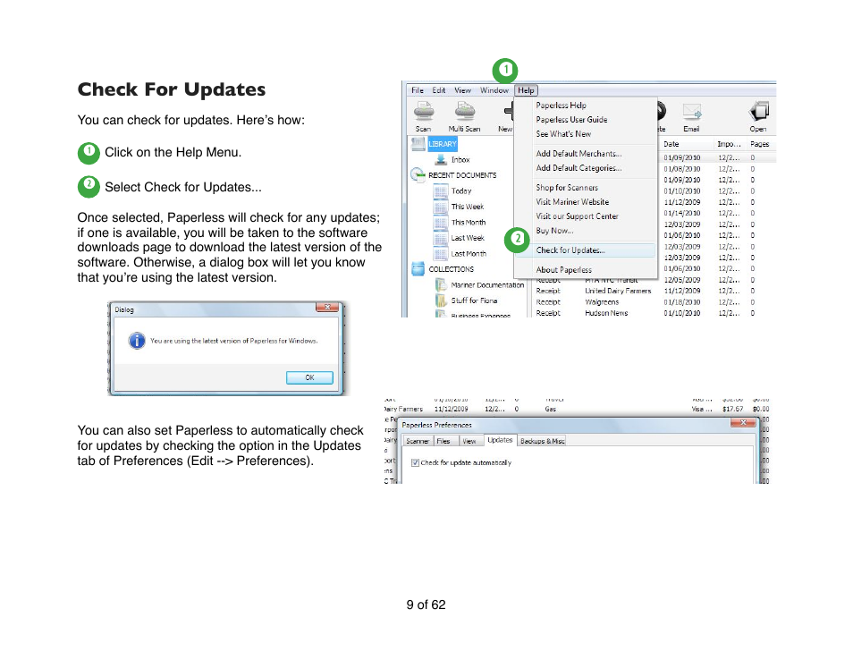 Check for updates | Mariner Software Narrator for Windows User Manual | Page 9 / 62