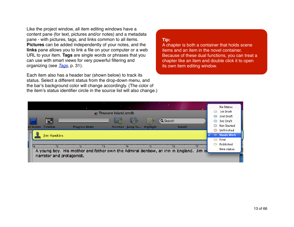 Mariner Software StoryMill for Mac User Manual | Page 13 / 66