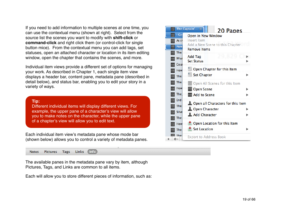 Mariner Software StoryMill for Mac User Manual | Page 19 / 66